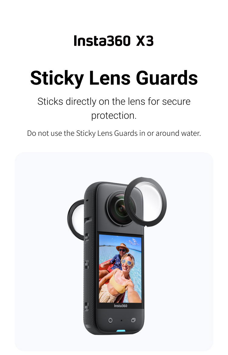 DGUSO Accesorios Insta 360 X3, Protectores De Pantalla Insta 360 X 3,  Sticky Lens Guard para