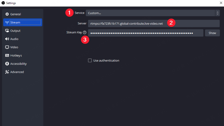 configure obs studio for kick streaming