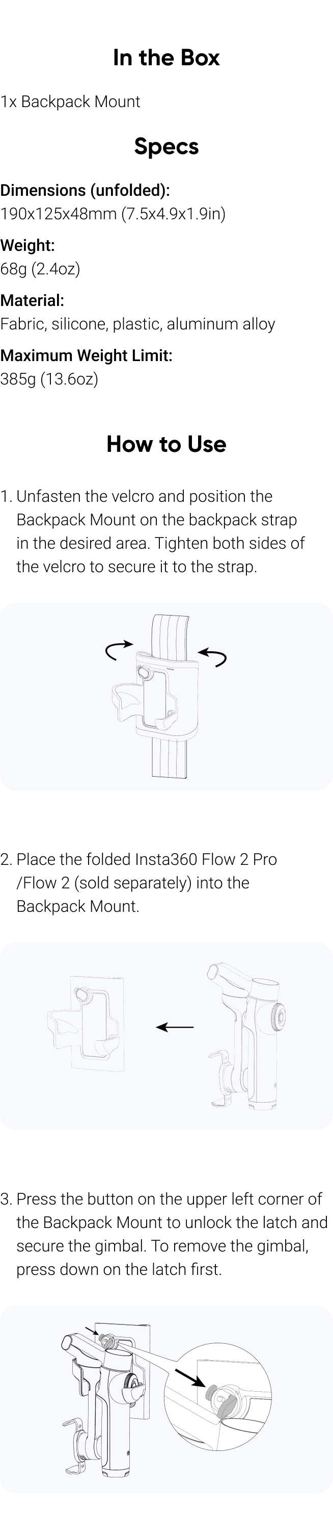 Buy Flow 2 Pro Backpack Mount - Insta360 Store