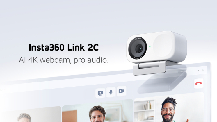 front view of insta360 link 2c white edition