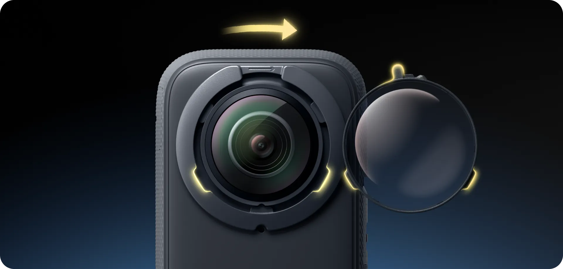 Bezpieczny montaż zdejmowanych osłon Insta360 Premium Lens Guards