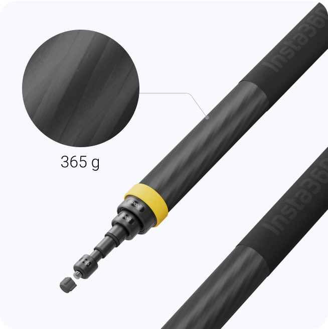 Bastone Selfie Invisibile In Fibra Di Carbonio 3m Per Insta360 – Ultra Leggero, Telescopico, Compatibile Con X5 X4 X3 E Action Cam