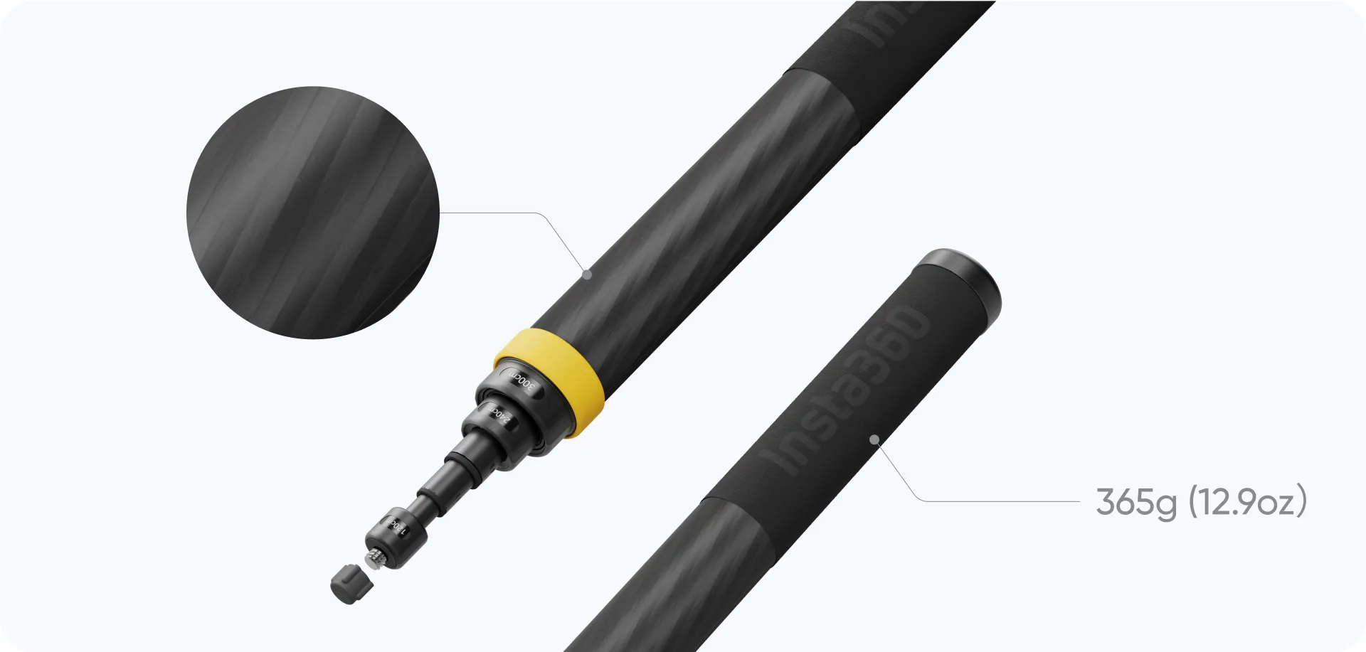 Insta360 9.8 ft 9.8ft Extended Edition Selfie Stick para X3 ONE X2, ONE R,  ONE X, ONE Action Camera