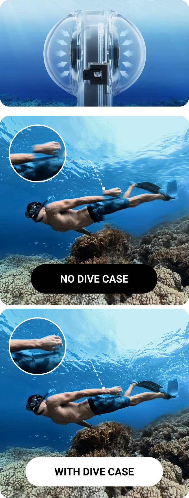 Insta360 ONE X3 純正ダイブケース Buy X3 Invisible Dive Case - Waterproof Camera Case