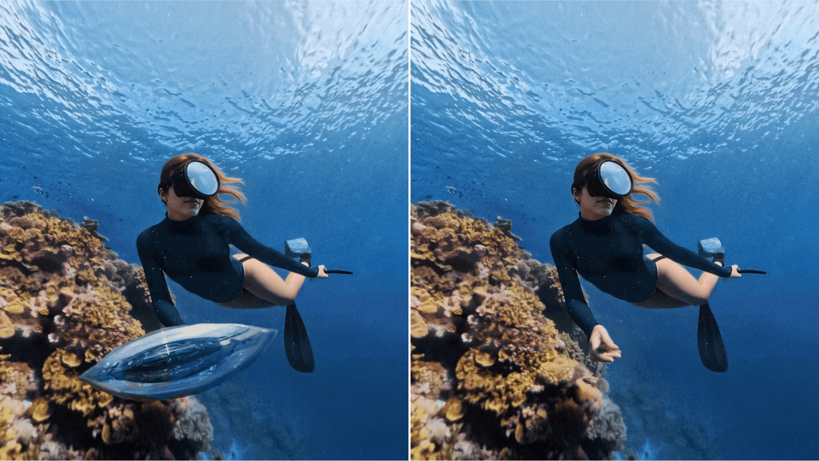 Invisible Dive Case on Insta360 X5.