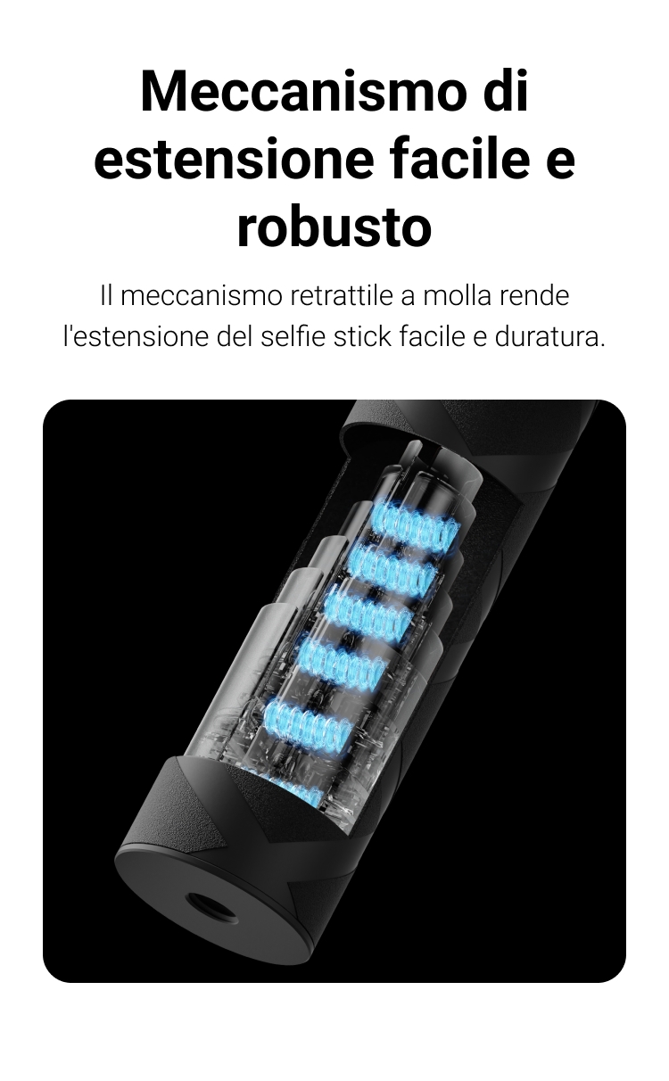 Selfie Stick Lungo Con Bluetooth - Asta Estensibile Fino A 118 Cm, Leggero