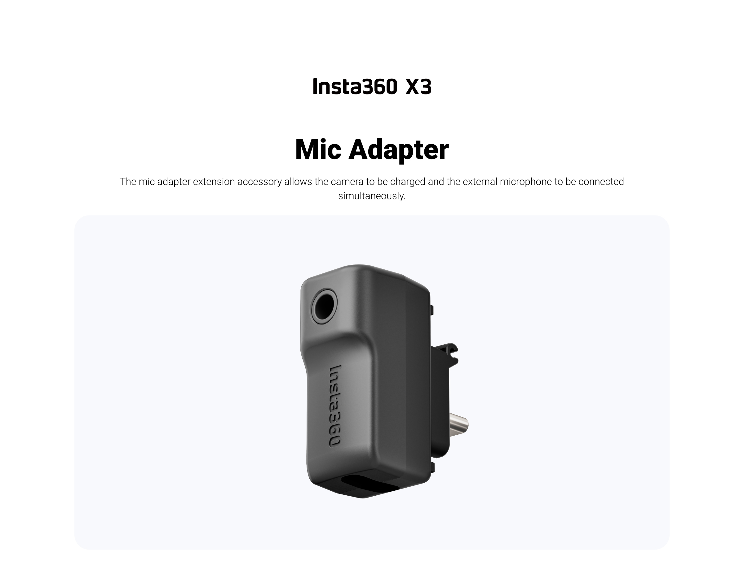 Insta360 X3 Mic Adapter