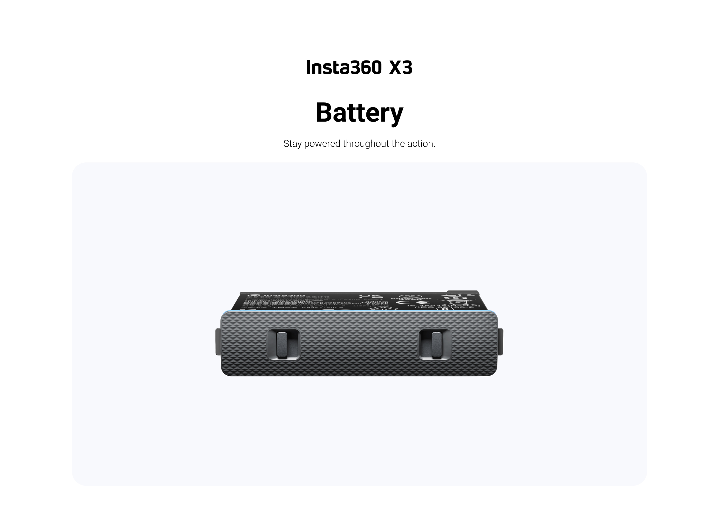 Insta360 X3 Battery view